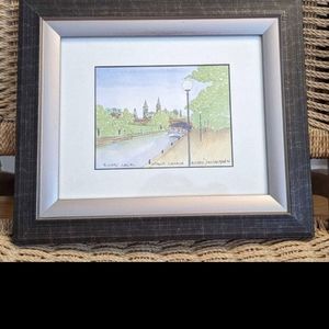 Signed Watercolor Painting of Ottawa Rideau Canal